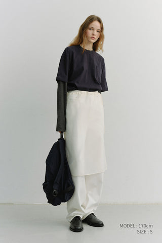 SEE-THROUGH LAYERING SKIRT IVORY