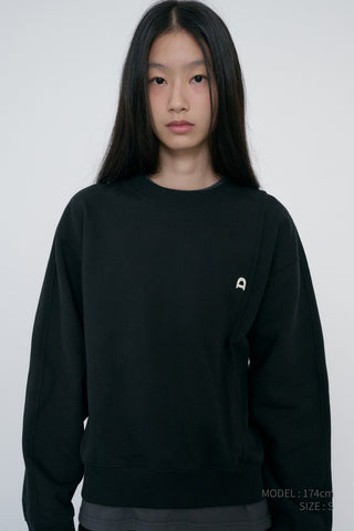 UNISEX DUNST LOGO CREASE SWEATSHIRT BLACK