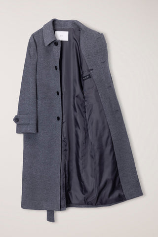 [Pre-order: Oct 27] UNISEX BELTED CASHMERE MAC COAT MELANGE GREY
