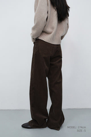 90S WIDE CORDUROY JEANS BROWN