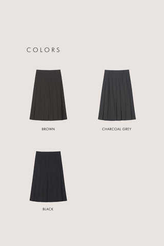 PLEATS LONG SKIRT BLACK