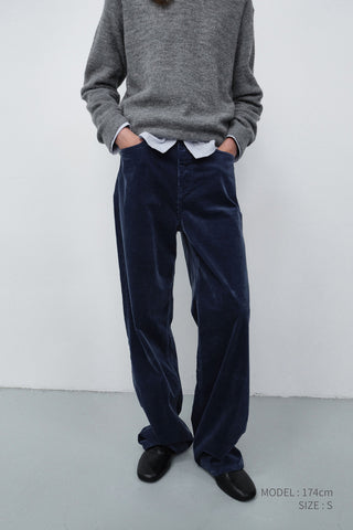 90S WIDE CORDUROY JEANS WASHED BLUE
