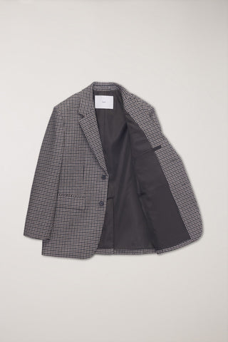 UNISEX CLASSIC 2 BUTTON WOOL BLAZER BEIGE CHECK