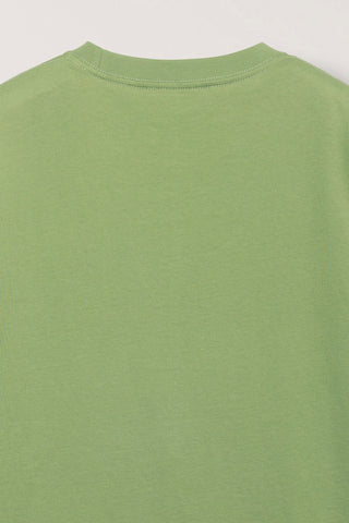 UNISEX MINIMAL LETTERING T-SHIRT OLIVE GREEN