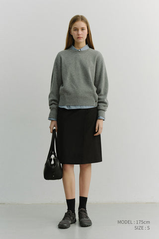 PLEATS MIDI SKIRT BLACK