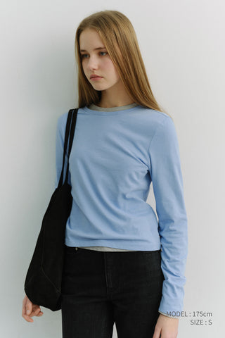 ESSENTIAL CREW-NECK T-SHIRT SOFT BLUE