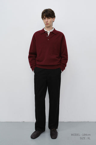 UNISEX COLLARED SWEATER BURGUNDY