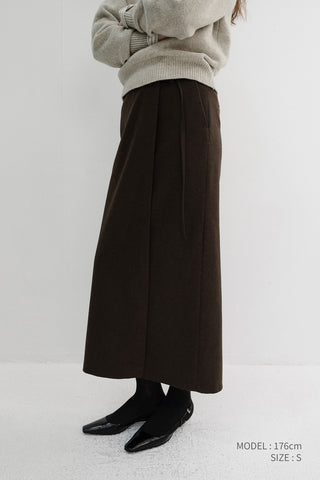 MAXI WRAP SKIRT BROWN