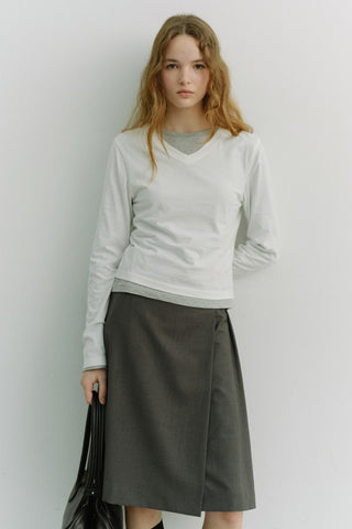 ESSENTIAL PETIT V-NECK T-SHIRT OFF WHITE