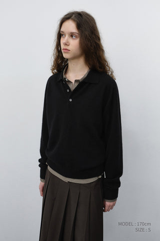 UNISEX COLLARED SWEATER BLACK