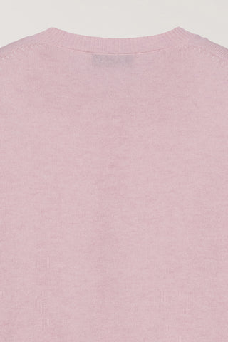 ESSENTIAL CREWNECK KNIT CARDIGAN SOFT PINK