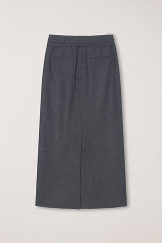 MAXI WRAP SKIRT CHARCOAL GREY