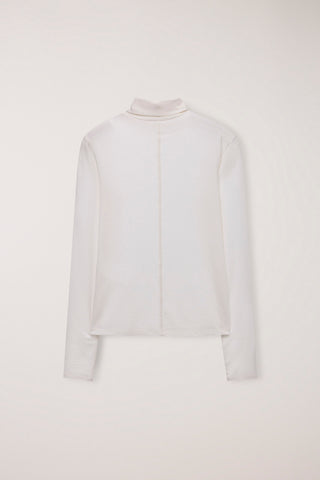 ESSENTIAL ROLL NECK TOP OFF WHITE