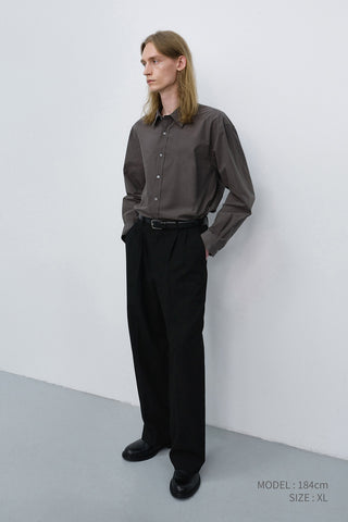 UNISEX REFINED COTTON SHIRT MUSHROOM