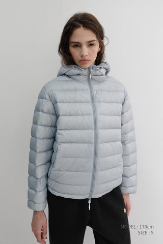 UNISEX LIGHT GOOSE DOWN JACKET GREYISH BLUE