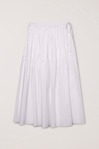TIERED MAXI SKIRT WHITE