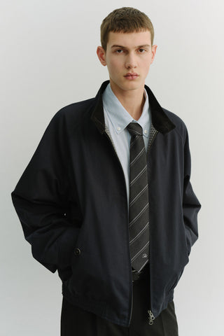 STRIPED TIE CHARCOAL GREY