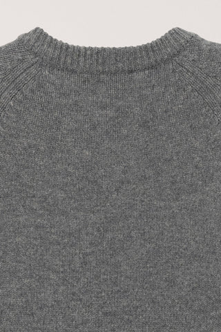 UNISEX SOFT VOLUME V-NECK SWEATER MELANGE GREY