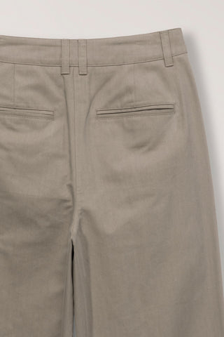 SUMMER DOUBLE PLEATED CHINO SLACKS KHAKI