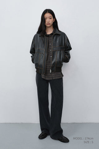 UNISEX CHECKED FLANNEL SHIRT KHAKI