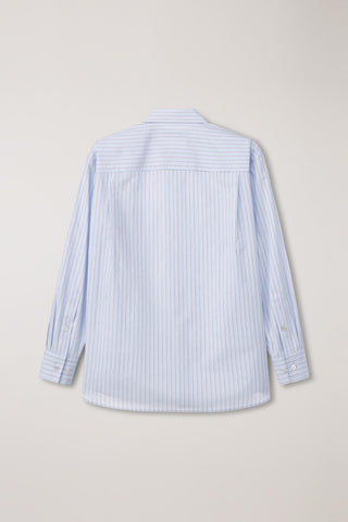 UNISEX OVERSIZED STRIPED SHIRT SKY BLUE STRIPE