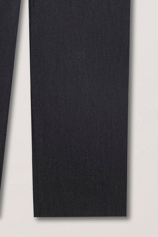 DOUBLE PLEATED WIDE SLACKS CHARCOAL GREY