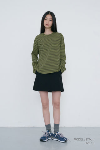UNISEX MUTED STRIPED T-SHIRT OLIVE KHAKI