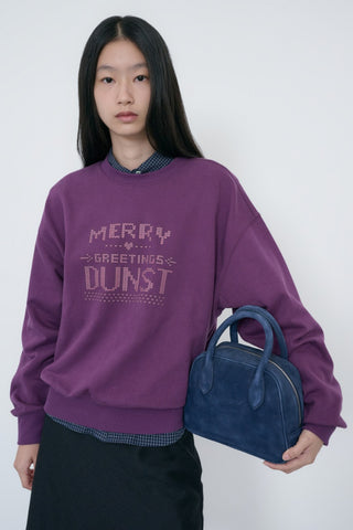 SUEDE BOSTON TOTE BAG NAVY