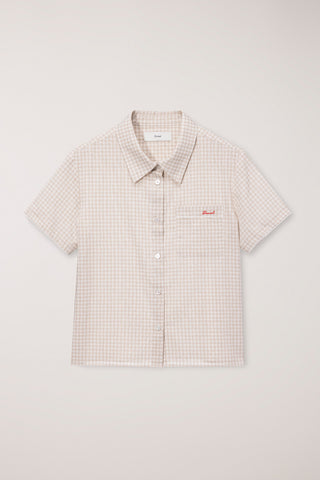 LACED CHECKED SHIRT BEIGE CHECK