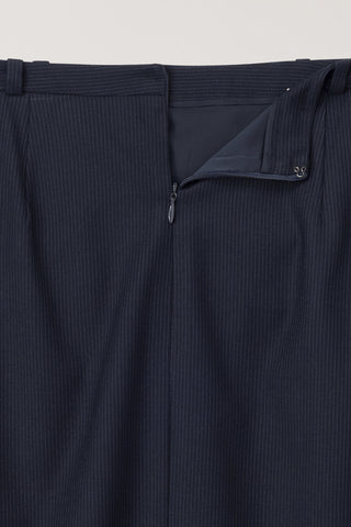 H-LINE STRIPED MAXI SKIRT NAVY STRIPE