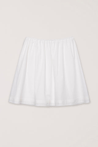 LACED MIDI FULL SKIRT WHITE