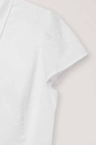 VINTAGE CAP SLEEVE SLIM SHIRT WHITE STRIPE