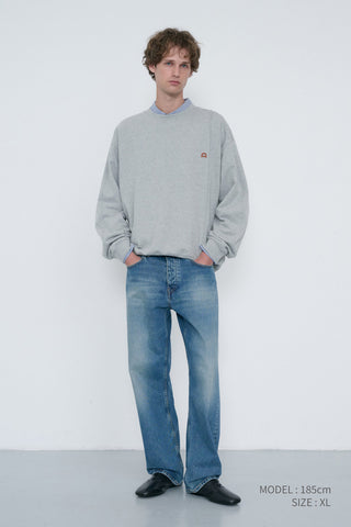 UNISEX DUNST LOGO CREASE SWEATSHIRT MELANGE GREY