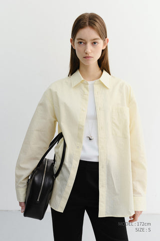 UNISEX SUMMER BREEZE STRIPED OVERSHIRT BUTTER