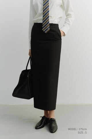 H-LINE MAXI SKIRT BLACK
