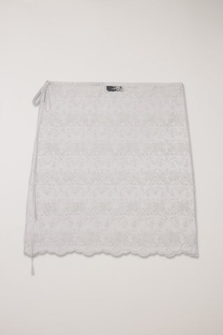 NEEDLEWORK LAYERING SKIRT WHITE