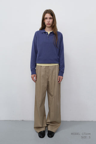 UNISEX COLLARED SWEATER WASHED BLUE