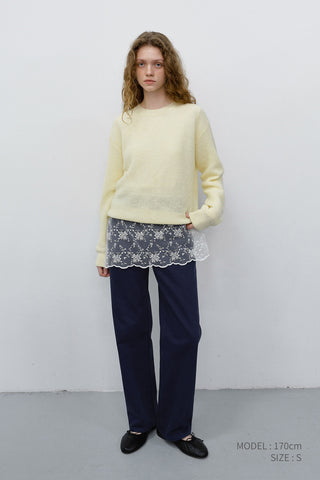 UNISEX HAIRLY SWEATER LEMON BUTTER