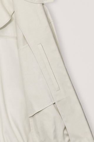 UNISEX COLLARED LIGHT BLOUSON JACKET IVORY