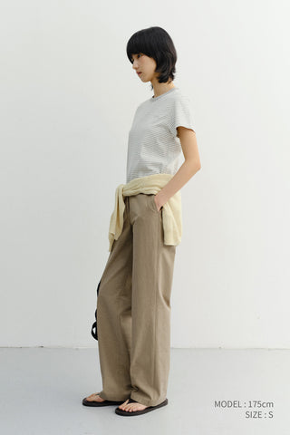 SUMMER STRAIGHT CHINO SLACKS DARK BEIGE
