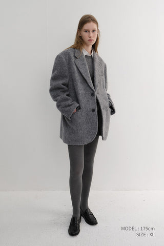 UNISEX ALPACA BLAZER COAT MELANGE GREY