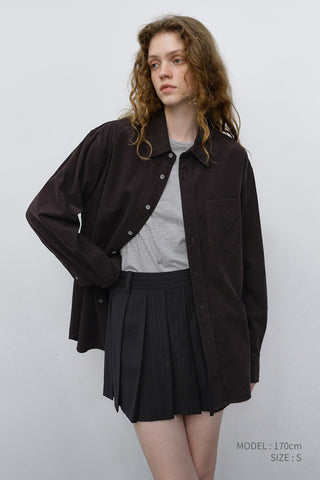 UNISEX CORDUROY SHIRT DARK BROWN