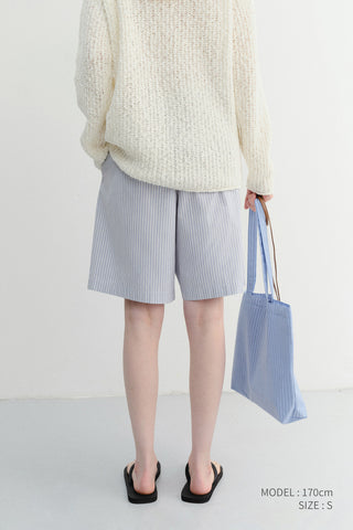 UNISEX PAJAMA BERMUDA SHORTS BLUE STRIPE