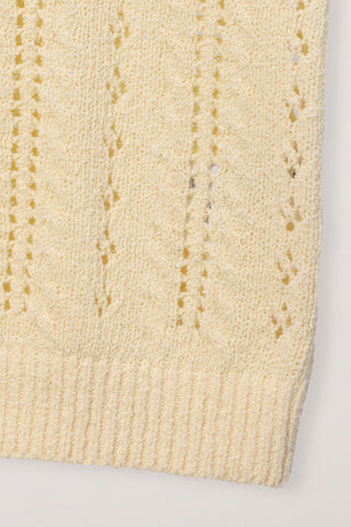 COLLARED HALF SLEEVE CARDIGAN BUTTER
