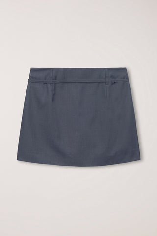 BELTED MINI SKIRT CHARCOAL GREY