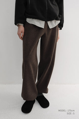 UNISEX JERSEY WIDE PANTS DARK BROWN