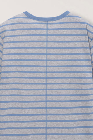UNISEX STRIPED T-SHIRT MELANGE GREY BLUE