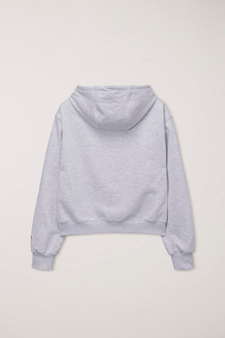 UNISEX CROPPED ZIP-UP HOODIE LIGHT MELANGE GREY