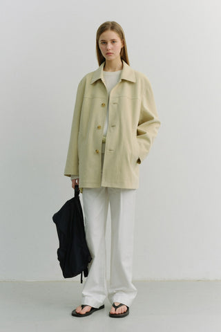 PLEATED CHINO SLACKS IVORY