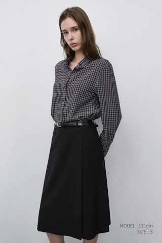 ESSENTIAL SLIM CHECKED SHIRT BROWN